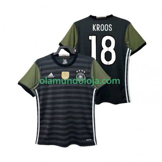 Camisola Alemanha KROOS 18 2016 Retro Homem Equipamento Segundo Manga Curta